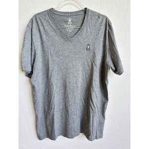 Psycho Bunny Robert Godley Mens Gray V Neck Short‎ Sleeve T-Shirt